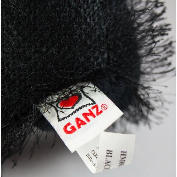 Ganz Webkinz Plush Fuzzy Black Bear with Bean Bag Paws HM004 7.5" Long - Picture 3 of 9